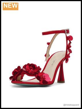 Womens Heeled Sandals 3.5 Inch Stiletto Heel Floral Strappy Gladiator